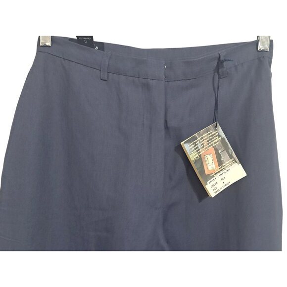 Vintage Cutter & Buck Womens Linen-Blend Navy Wide-Leg Pants Size 8 - Picture 5 of 14